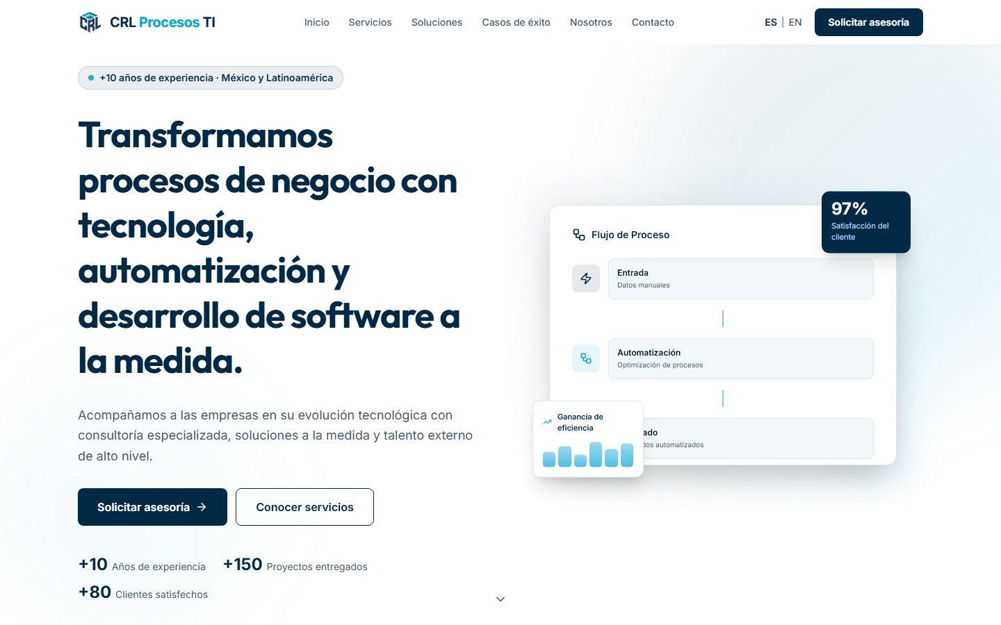 Vista previa de la aplicación CRL Procesos